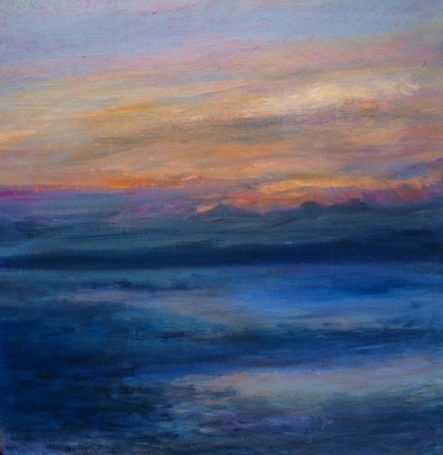 Poobednajsie zore, olej na plátne